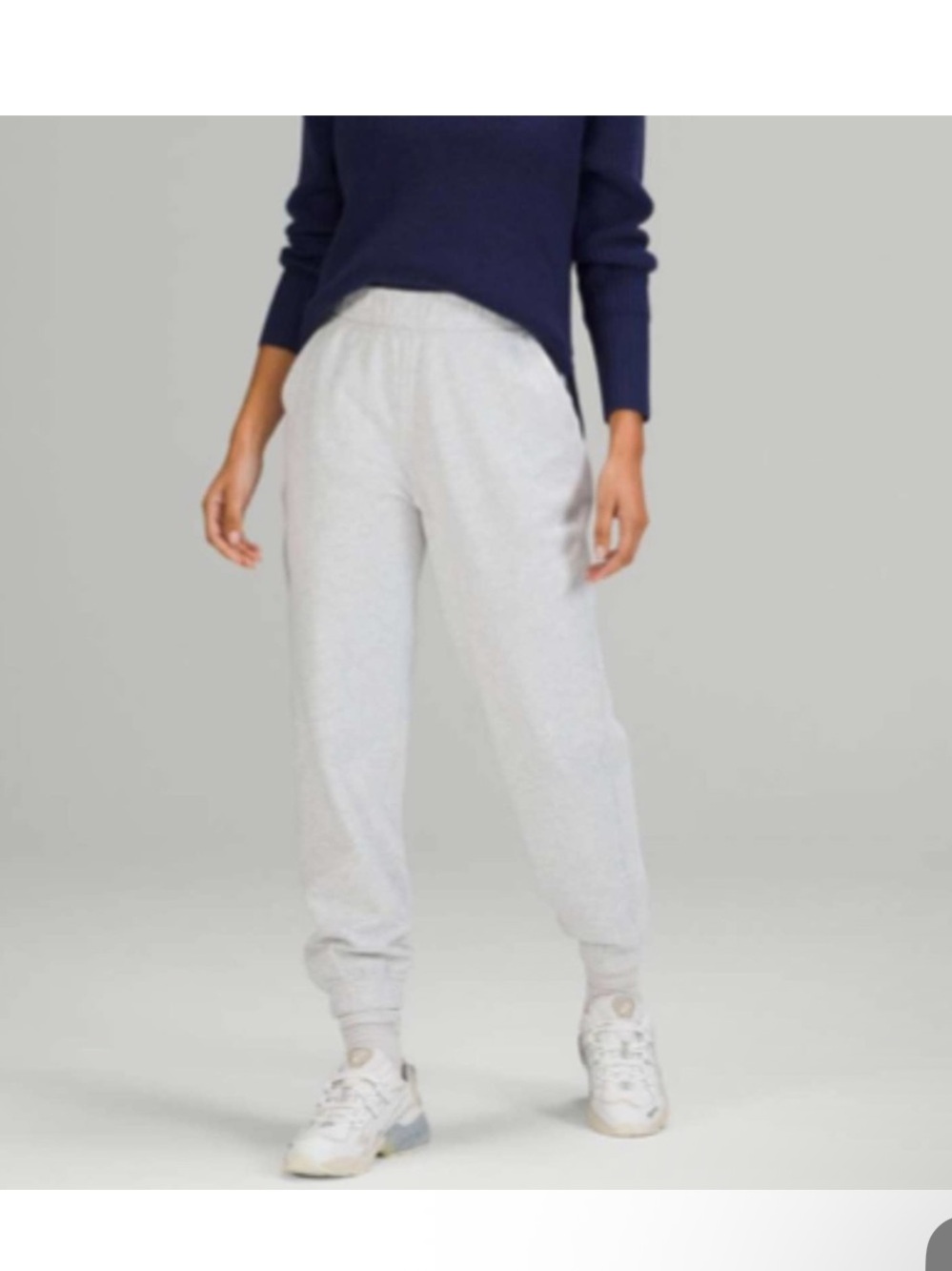 Lululemon Relaxed High Rise Joggers Elasticized Waist Hem Grey Sz 8